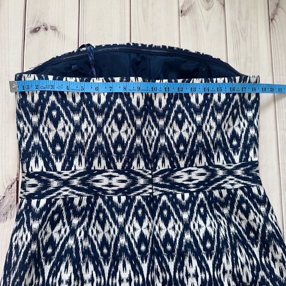 Banana Republic Blue & White Strapless Sheath Dress Size 16 Lined Formal Dressy - Picture 6 of 12